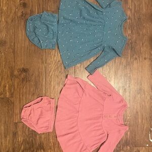 Carter's Blue and Pink baby girl Dresses Set